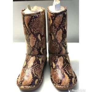 New Pika Snake Pattern Shearling Tall Boots WMS 6